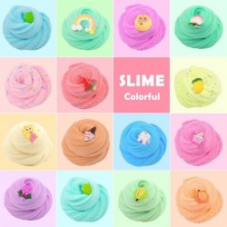 Scented Cloud Slime Kit 15 Pack with Cute Slime Charms Slime Party Favor Putty Toy for Girls and Boys Super Soft and Non-Stic...