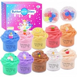 12 Pack Butter Slime Kit Including 2 Pack Stress Relief Balls Super Soft & Non-Sticky Kids Party Stress Relief Putty Toy for ...