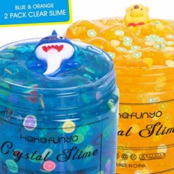 2 Pack Clear Slime Kit Ocean Blue Shark Clear Crystal Slime Fruit Slices Bear Lemon Jelly Mud Slime Soft Crystal Clear Slime ...