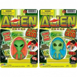 Inflatable Glow in The Dark Egg Slime & Alien Figure (12 Packs) Neon Gooey Fidget Toy Slime Kit Putty Sensory Tactile Stimula...