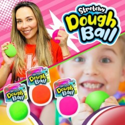 Stretchy Balls Stress Relief (3 Pack) | Soft Dough Stress Ball Pull Stretch. Hand Therapy Sensory Fidget Toy Squishy Anxiety ...