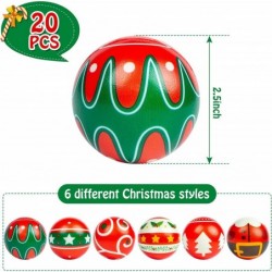 Christmas Stress Ball Toys 20PCS Christmas Squeeze Toys 2.5Inch Bouncy Squeeze Balls for Stress Relief Christmas Party Favors...