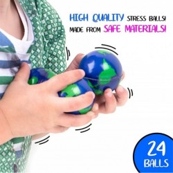 Bulk Lot of 2 Dozen World 2 " Stress Balls Earth Stress Relief Toys Therapeutic Educational Balls 24 Globe Squeeze Stress Bal...