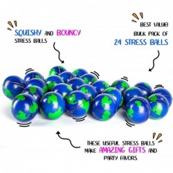 Bulk Lot of 2 Dozen World 2 " Stress Balls Earth Stress Relief Toys Therapeutic Educational Balls 24 Globe Squeeze Stress Bal...