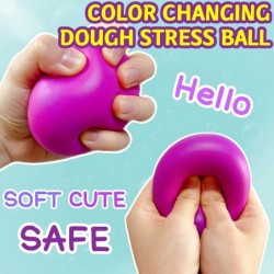 Squishy Dough Ball Sensory Fidget Toy (1 Pack) Stretchy Stress Balls for Boys and Girls Cute and Soft Color Changing Squeeze ...