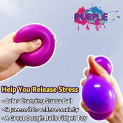 Squishy Dough Ball Sensory Fidget Toy (1 Pack) Stretchy Stress Balls for Boys and Girls Cute and Soft Color Changing Squeeze ...