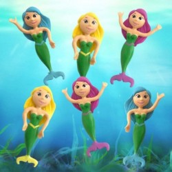 Bendable Mermaid Figures Set of 12 Flexible Magical Figurines Stress Relief Fidget Toys for Kids Birthday Party Favors Goodie...