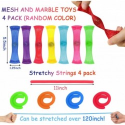 20 Pack Sensory Fidget Toys Set Kawaii Squeeze Mochi Squeeze Squeeze Ball Mesh and Marble Toy Stretchy String Colorful Sensor...