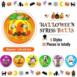 30 Pcs Halloween Stress Balls 2.5 Inch Foam PU Stress Balls Slow Rising Stress Relief Assorted Designs and Colors Stress Ball...