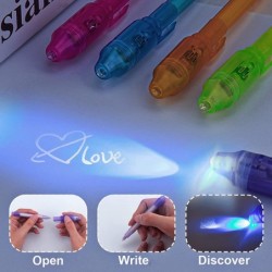 Invisible Ink Pen 5 PCS Spy pen With UV Pen Light Party Favors for Kids 8-12 Stocking Stuffers for Kids Christmas provide Tha...