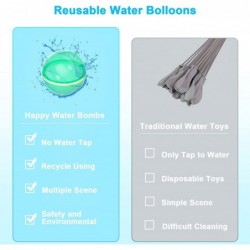 Reusable Water Balloons 6 PCS Magnetic Water Balloons Self Sealing Quick Fill for Kids/Adults Refillable Silicone Splash Wate...