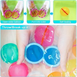 Reusable Water Balloons 6 PCS Magnetic Water Balloons Self Sealing Quick Fill for Kids/Adults Refillable Silicone Splash Wate...