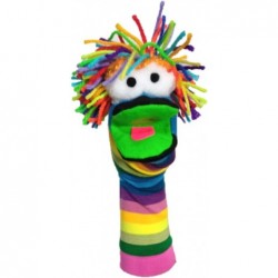 Knitted Hand Puppet with Movable Mouth- Colorful Girl & Boy Puppets - Fun Puppet for Kids - Theatre Sock Puppet for Toddlers-...