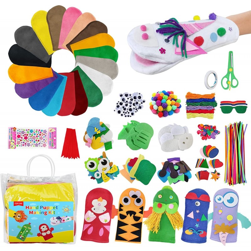 18Pcs Hand Puppet Craft Making Kit for Kids Art Craft Felt Puppet Creative Puppets DIY Hand Puppets kit $50.83 Hand Puppets