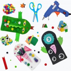 18Pcs Hand Puppet Craft Making Kit for Kids Art Craft Felt Puppet Creative Puppets DIY Hand Puppets kit $50.83 Hand Puppets