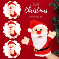 Plush Father Christmas Hand Puppet with Open Movable Mouth for Imaginative Play Role Play Interactive Toy for Storytelling Te...