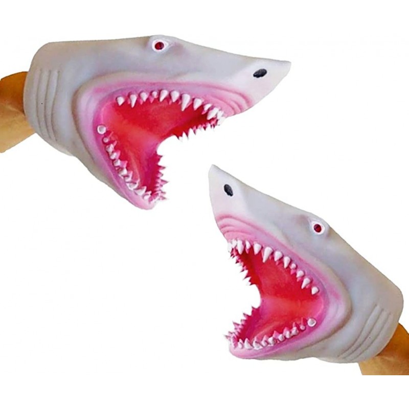 Set Of 2 Silicone Great White Megalodon Shark Hand Puppet $21.78 Hand Puppets