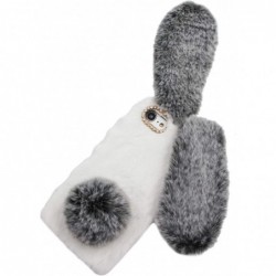 Bunny Case for Samsung Galaxy S21 FE 5G Cute Rabbit Ears Warm Fluffy Handmade Rabbit Fur Soft Plush Flexible TPU Silicone Bum...