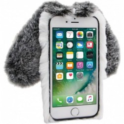 Bunny Case for Samsung Galaxy S21 FE 5G Cute Rabbit Ears Warm Fluffy Handmade Rabbit Fur Soft Plush Flexible TPU Silicone Bum...