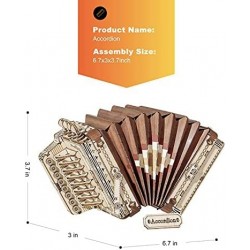 3D Wooden Puzzles for Adults Accordion Musical Instrument Model(TG410) $15.92 3-D Puzzles