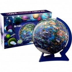 Full Cycle Our Planet 3D Puzzle Learning Toy - 240 Pieces - Incudes Display Stand - World Map Globe for Kids - Part of The Li...