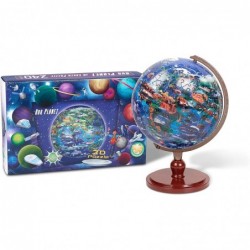 Full Cycle Our Planet 3D Puzzle Learning Toy - 240 Pieces - Incudes Display Stand - World Map Globe for Kids - Part of The Li...