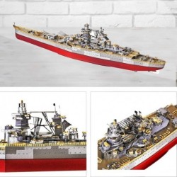 3D Metal Puzzles for Adults Richelieu Battleship Model Kits Military Watercraft Warship Models Building Kit DIY 3D Puzzles fo...