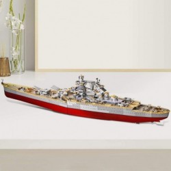 3D Metal Puzzles for Adults Richelieu Battleship Model Kits Military Watercraft Warship Models Building Kit DIY 3D Puzzles fo...