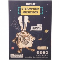 3D Wooden Puzzles for Adults - Musical Bunny Music Box Building Model Kits-DIY Rabbit Toy-Creative Gifts for Easter Birthday ...