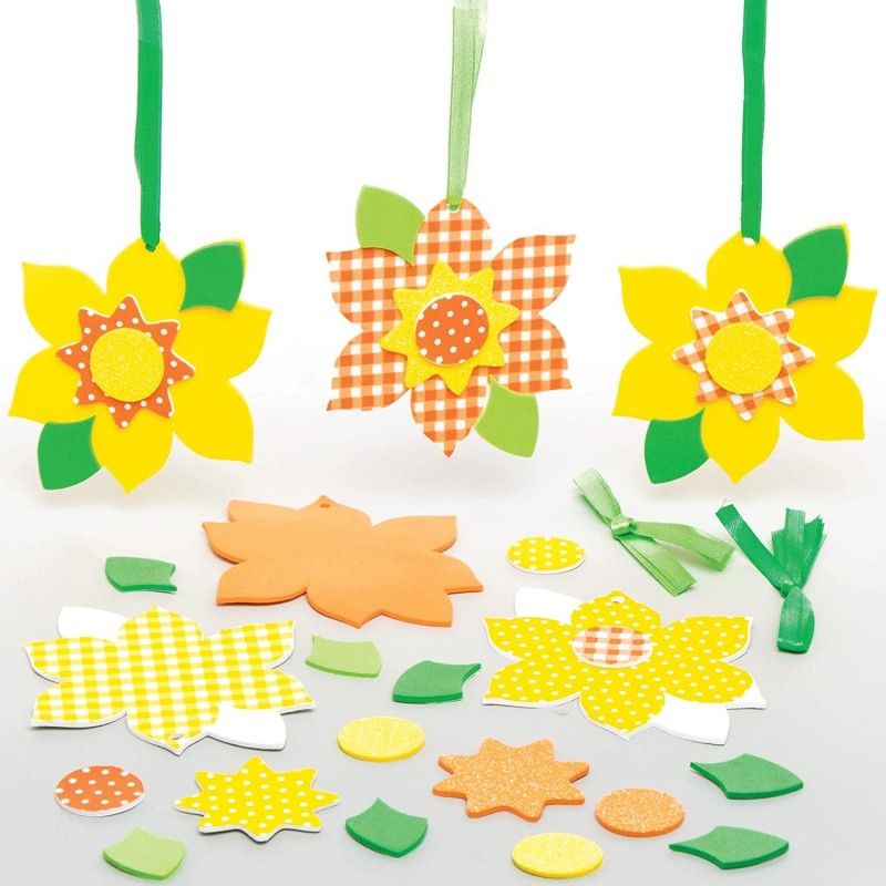 AT584 Daffodil Easter Flower Ornament Kits - Pack of 8 Hanging Easter Ornaments Mix and Match Foam Stickers $96.55 Kids' Draw...