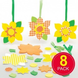 AT584 Daffodil Easter Flower Ornament Kits - Pack of 8 Hanging Easter Ornaments Mix and Match Foam Stickers $96.55 Kids' Draw...