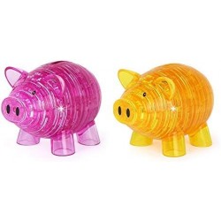 3D Crystal Puzzle Piggy Bank Jigsaw Toys Brain Teaser IQ Game Animal DIY Craft Gadget Model Kit Assembly Building Block Const...