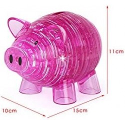 3D Crystal Puzzle Piggy Bank Jigsaw Toys Brain Teaser IQ Game Animal DIY Craft Gadget Model Kit Assembly Building Block Const...