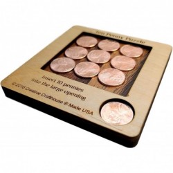 10 Penny Puzzle - A Circle Packing Problem - Ten Mint Pennies are Included $16.70 Brain Teaser Puzzles