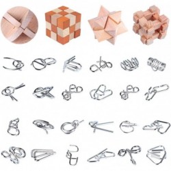 Brain Teaser Puzzle for Kids Adults Puzzle Games Wooden and Metal 3D Unlock Interlocking Puzzle Educational Toy 28Pcs $48.68 ...