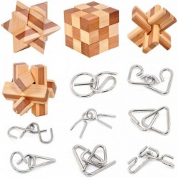 Bamboo 3D Puzzle Metal Brain Teasers Puzzles Mind Game Toys Set for Teens and Adults Pack of 12pcs $29.94 Brain Teaser Puzzles