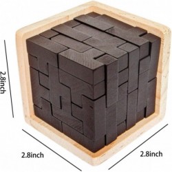 Wooden Brain Teaser Puzzle Cube Wooden Puzzles T-Shaped Jigsaw Logic Puzzle Educational Toy for Kids and Adults (Wine) $18.30...