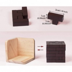 Wooden Brain Teaser Puzzle Cube Wooden Puzzles T-Shaped Jigsaw Logic Puzzle Educational Toy for Kids and Adults (Wine) $18.30...