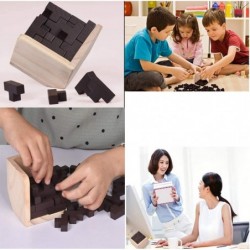 Wooden Brain Teaser Puzzle Cube Wooden Puzzles T-Shaped Jigsaw Logic Puzzle Educational Toy for Kids and Adults (Wine) $18.30...