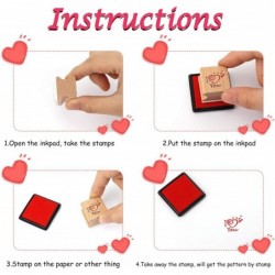 Kids Animal Love Heart Stamps Stickers Set 20 Kids Valentines Wooden Stamps Pads 525+pcs Kids Colorful Heart 3D Puffy Sticker...