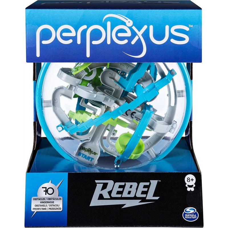 Perplexus Rebel 3D Maze Game Sensory Fidget Toy Brain Teaser Gravity Maze Puzzle Ball with 70 Obstacles for Adults & Kids Age...