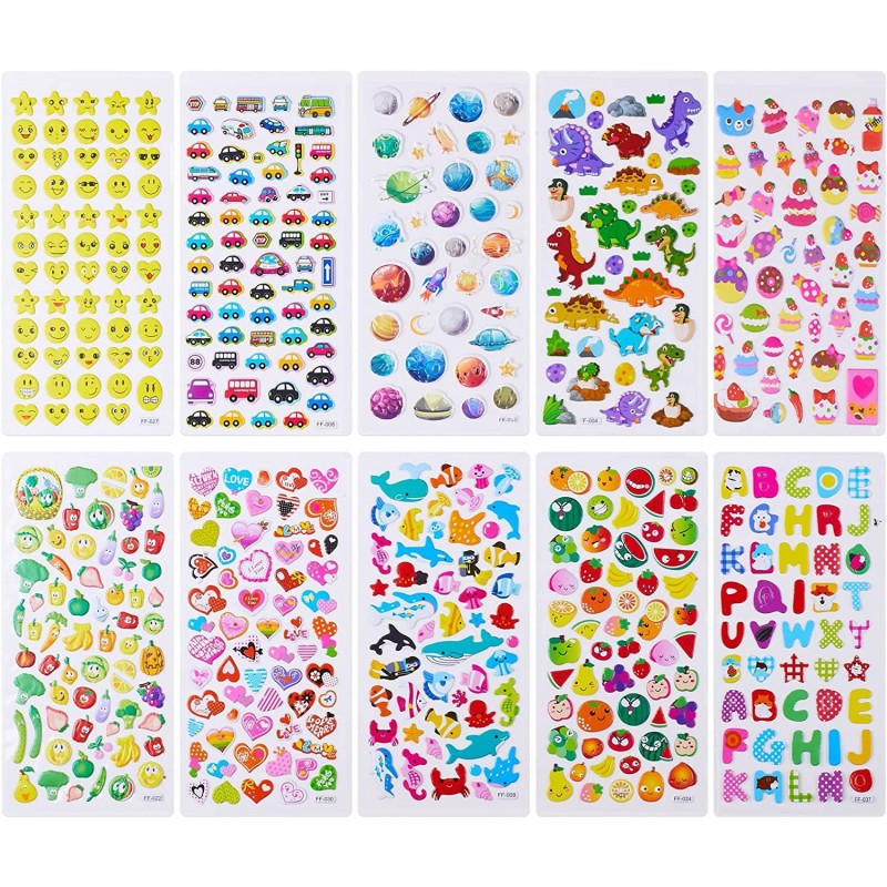 Kids Stickers 500+ 3D Puffy Stickers for Kids Bulk Stickers for Girl Boy Birthday Gift Scrapbooking $14.96 Kids' Stickers