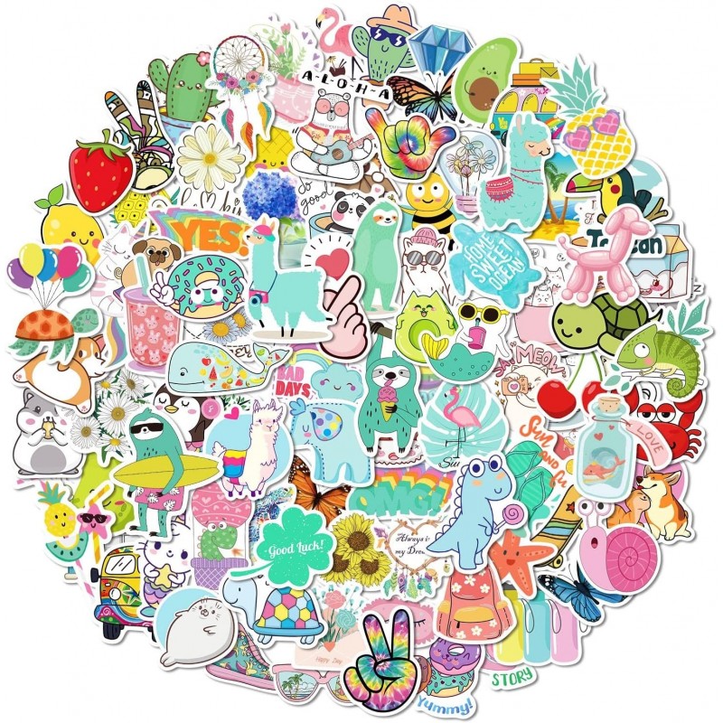 Water Bottle Stickers for Girls 100 Cute Stickers for Kids Teens School Students Waterproof Vinyl Aesthetic Stickers for Hydr...