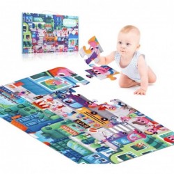 Jumbo Floor Puzzle LA Villa 46 Pieces Big Puzzles for Kids Ages 3-5 4-8 Completed Construction Jigsaw Puzzle Measures 24 x 36...