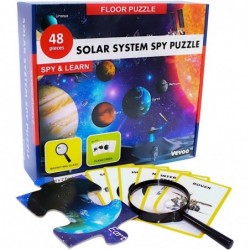 Solar System Spy Puzzle with Flashcards and Magnifying Glass 2ft x 3ft – Large 48 Piece Space Floor Puzzle for Kids Ages 4-8 ...