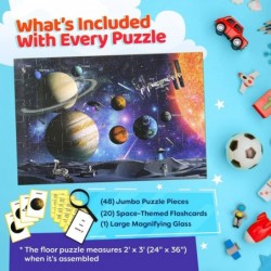 Solar System Spy Puzzle with Flashcards and Magnifying Glass 2ft x 3ft – Large 48 Piece Space Floor Puzzle for Kids Ages 4-8 ...