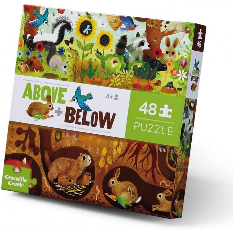 Above + Below Backyard Discovery - 48-Piece Jigsaw Floor Puzzle - for Kids Ages 4 Years and up - Heavy-Duty Box for Storage -...