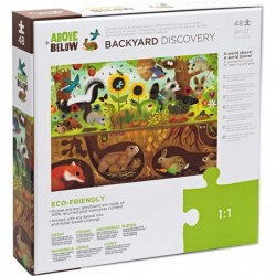 Above + Below Backyard Discovery - 48-Piece Jigsaw Floor Puzzle - for Kids Ages 4 Years and up - Heavy-Duty Box for Storage -...