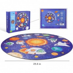 Puzzles for Kids Ages 3-5 4-8 Toddlers Wooden Jigsaw Puzzles 300 Piece Large Round Space Floor Puzzle Learning Educational Pu...