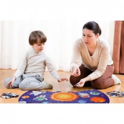 Puzzles for Kids Ages 3-5 4-8 Toddlers Wooden Jigsaw Puzzles 300 Piece Large Round Space Floor Puzzle Learning Educational Pu...